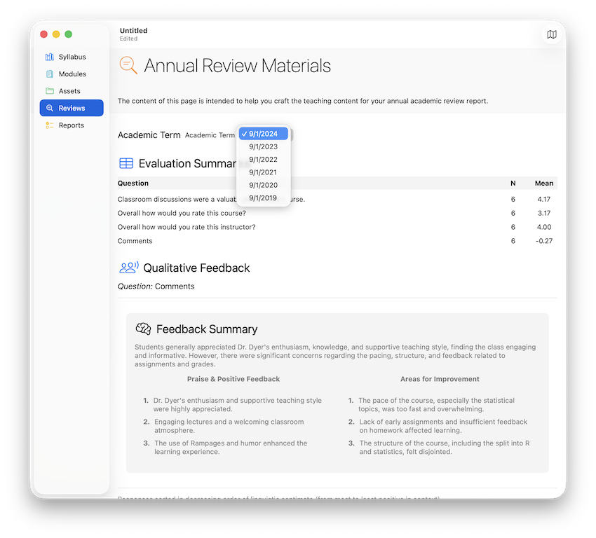 Curriculum design graph interface